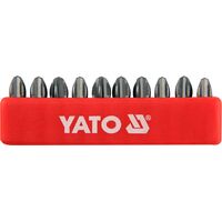 Набор бит крестовых PН3 1/4" 25мм 10шт., YT-0476 YATO