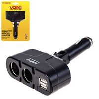 Разветвитель прикуривателя VOIN 2 выхода + 2USB 1500mA/предохр/изм.угол (WF-0668/003) (WF-0668/003)