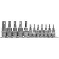 Головки торцевые с насадками "TORX" Т8-Т30, Т40- Т-55, квадрат 1/4, 3/8 ". Набор 12 шт., YT-04331 YATO