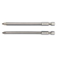 Набір насадок викруткових "Philips" PH1,PH2, L= 100 мм, квадрат 1/4". 2 шт., YT-0488 YATO