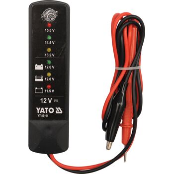 Тестер напруги акумуляторів, до 12 В, YT-83101 YATO