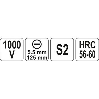 Отвертка плоская диэлектрическая изолирована шлиц SL5,5 x 125 мм. VDE до 1000V, YT-2818 YATO