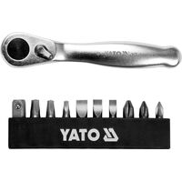 Набор насадок отверточных с трищаткою 1/4 ", PH, SL, SQ, L = 25 мм, 11 шт, YT-14390 YATO