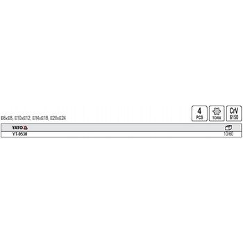 Ключи накиднии "TORX" Е6-Е24, Набор 4шт., YT-0530 YATO