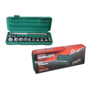 Набор инструментов 10пр. 1/2 '' (6гр) (10-24мм), BR-10 BRAUMAUTO