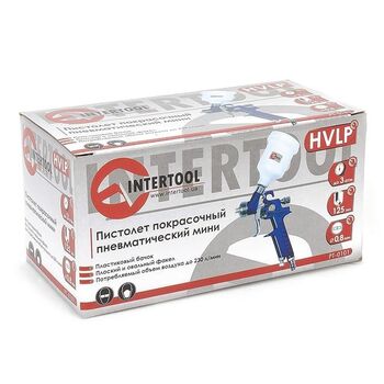 Краскопульт пневматический HVLP мини , ф. 0.8мм, бачок 125мл, 3.0bar. (PT-0101 Intertool)