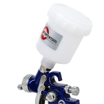 Краскопульт пневматический HVLP мини , ф. 0.8мм, бачок 125мл, 3.0bar. (PT-0101 Intertool)