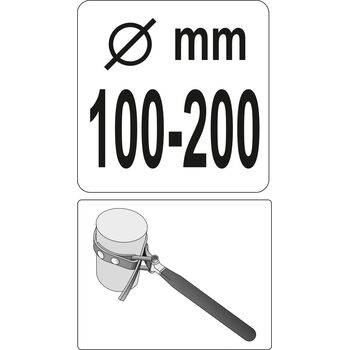 Ключ до оливного фільтру ремінний, d=100-200 мм, YT-0825 YATO