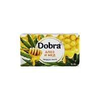 Мыло туалетное твёрдое косметическое 5*70г экопак ТМ Dobra Алое и мед