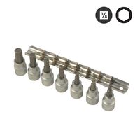 3/8" Набір головок-біт 6-гр. 7 пр. 3/16" -1/2" , 3075SK FORCE
