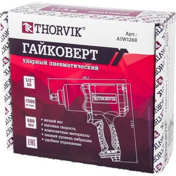 Гайковерт пневматический 1/2"DR 7500 об/мин, 680 Nm, AIW1268 THORVIK