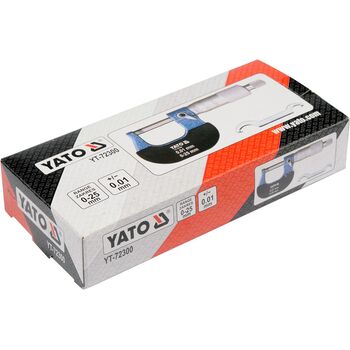 Мікрометр з точністю 0.01 мм в діапазоні 0 - 25 мм, YT-72300 YATO