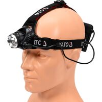 Ліхтар світлодіодний XM-L2 CREE на чоло, 3 режими, Р= 10 Вт, Ф= 450 lm, живл.- 4х АА батареї, YT-08591 YATO