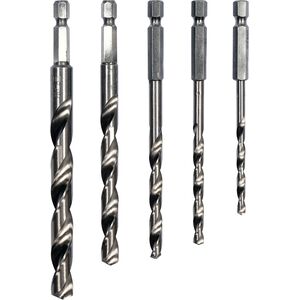Набор сверл по металлу 6-гранный хвостовик HEX 1/4 ", HSS. Ø = 4, 5, 6, 8, 10 мм, 5 шт., 21650 STHOR