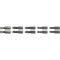 Набір насадок викруткових SL5, SL6, PH1/1, PH2/2, PZ1/1, PZ2/2, L= 25 мм. 10 шт., YT-04822 YATO