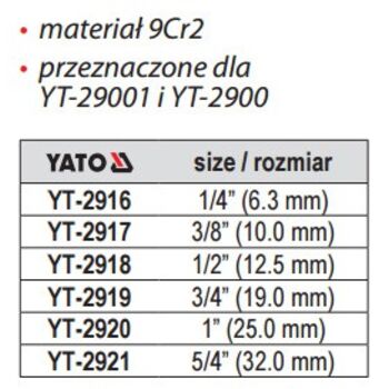 Клуп для нарізання різьби на трубах, ?= 3/8", YT-2917 YATO
