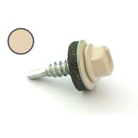 Саморіз з шестигранною головкою з шайбою з прокладкою EPDM 4,8 * 19 DIN 7504K RAL 1 015 зі свердлом по металу (ящ. 2400 шт.) (Колір - слонова кістка світлий), APRO 9R648191015-C