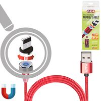 Кабель магнитный PULSO USB - Lightning 2,4А, 1m, red (только зарядка) (MC-2301L RD)