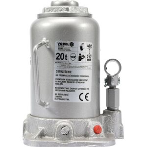 Домкрат гідравлічний cтовбцевий F= 20 т, роб. висота- 217- 402 мм, 80082 VOREL