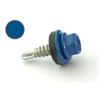 Саморіз з шестигранною головкою з шайбою з прокладкою EPDM 4,8 * 19 DIN 7504K RAL 5005 зі свердлом по металу (ящ. 2400 шт.) (Колір - сигнальний синій), APRO 9R648195005-C