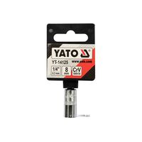 Головка торцевая 6-гранная квадрат 1/4 ", М8, CrV, YT-14125 YATO