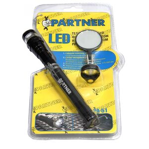 Ліхтар телескопічний з магнітом LED 3 світлодіода + дзеркало, PA-51 PARTNER