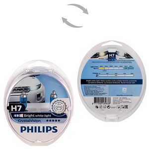 Автолампа Philips Crystal Vision H7 12V 55W PX26d 2 шт. 12972CVSM білий яскраве світло 12972CVSM