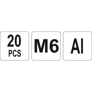 Нітогайка алюмінієва М6, l= 14 мм, 20 шт., YT-36454 YATO