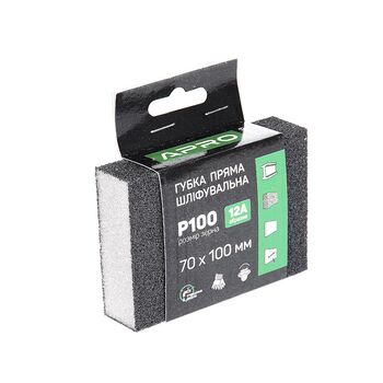 Губка шлифовальная четырехсторонняя прямая P100, APRO 828093
