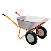 Тачка строительная двухколесная 100л 320кг колесо 15", FLORA 5056714
