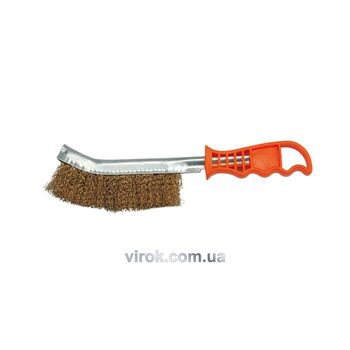 Щетка проволочная латунная проволока, пластиковая ручка, 06965 VOREL