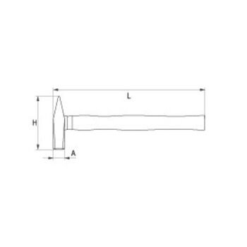 Молоток слюсарний m=600 г, L=330 мм, YT-4506 YATO