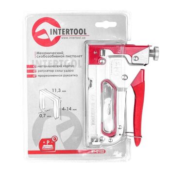 Пістолет скобозабивний механічний, скоба 11.3 * 0.7 * 4.0 - 14.0 мм, RT-0102 INTERTOOL