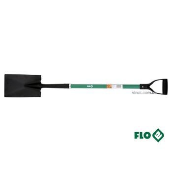 Лопата штикова пряма 17.5 x 27 x 120 см, сталева основа, скловолоконна ручка, 35836 FLO