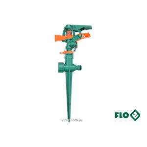 Зрошувач імпульсний 6-режимний на кілку, до шлангу 1/2", оберт- 45°-360°, ABS-пластик, 89269 FLO
