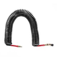 Шланг BLACK M-Flex 6.5х10мм, 15м спиральный полиуретановый c поворотным шарниром, латунными быстроразъемными соединениями STORM, PT-1794 INTERTOOL
