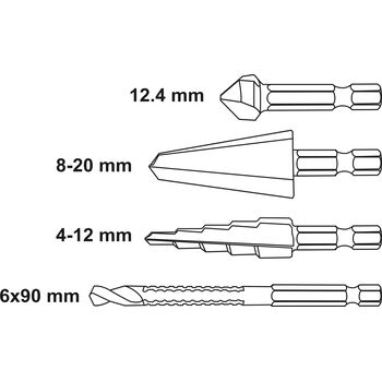 Свердла універсальні з 6-гранним HEX хвостовиком, 4 елем., YT-44705 YATO