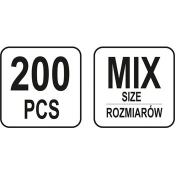 Пружинки різних розмірів, набір 200 шт., YT-06875 YATO