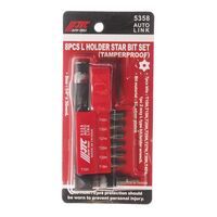 Набір біт TORX 1/4" T10H-T40H + Г-обр.перех 8ед, 5358 JTC