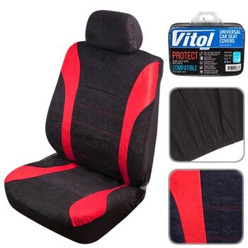 Набор чехлов VSC-38260V-11 BK/RD Velur полн компл 11ед