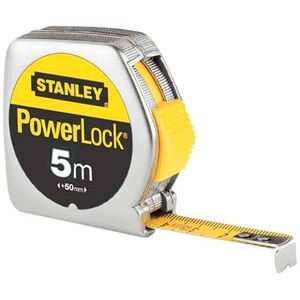 Рулетка 5м х 25мм Powerlock с пластмассовым корпусом, 0-33-195 Stanley