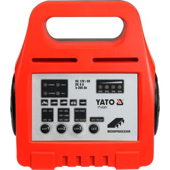 Зарядний прилад 6/12 V, 8 А, 5-200 Ah, YT-8301 YATO