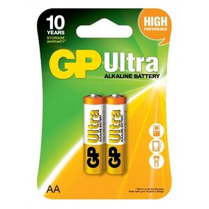 Батарейка GP ULTRA ALKALINE 1.5V 15AU-U2 щелочная, LR6, АА (4891199027581)
