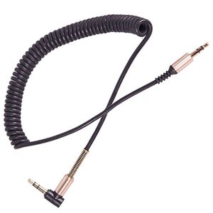 Кабель аудио AUX 3,5 мм пружина (Black)