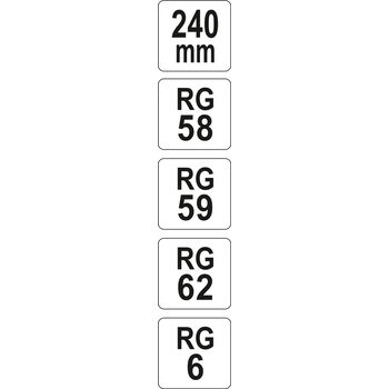 Кліщі для обтискання і зачистки проводів, L=240 мм. RG58-59-62-6, YT-2298 YATO