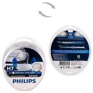 Автолампа Philips Diamond Vision H7 12V 55W PX26d 2 шт. 12972DVS2 білий холод.свет-голуб.оттен 12