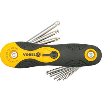 Ключ TORX L-подібний розкладний, Т9-Т40 Cr-V, 8 елем., 56507 VOREL