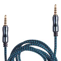 Кабель аудио AUX 3,5 мм 1,5м,ткань (Blue/Black)
