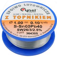 Припой Sn60-Pb40 проволочный на катушке Ø = 1мм, m = 100 г, 76810 VOREL
