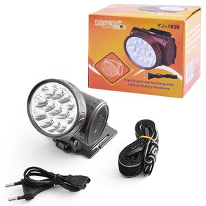 Ліхтар налобний Luxury 1898, 13LED, ЗУ 220V, вбудований акумулятор